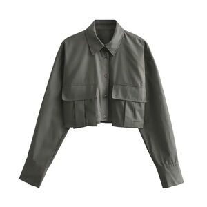Zara Olive Green Button-Up Shirt